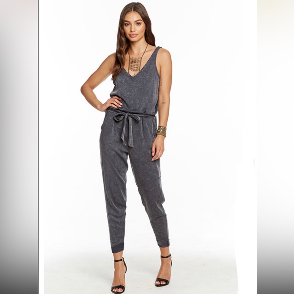 Chaser Heirloom Tie-Waist Jumpsuit in Vintage Black